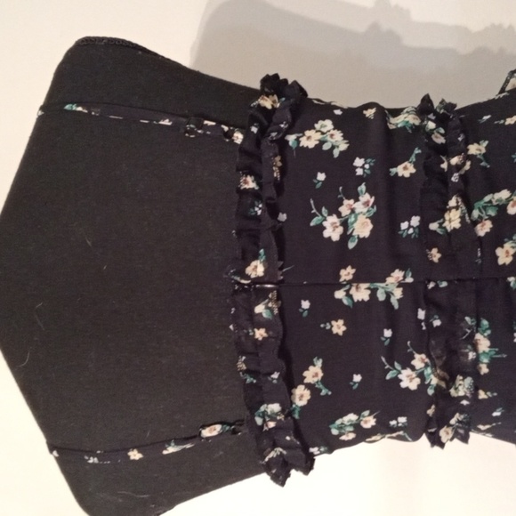 No Boundaries Juniors Ruffle Midi Dress Black Floral Size XS - Picture 8 of 9